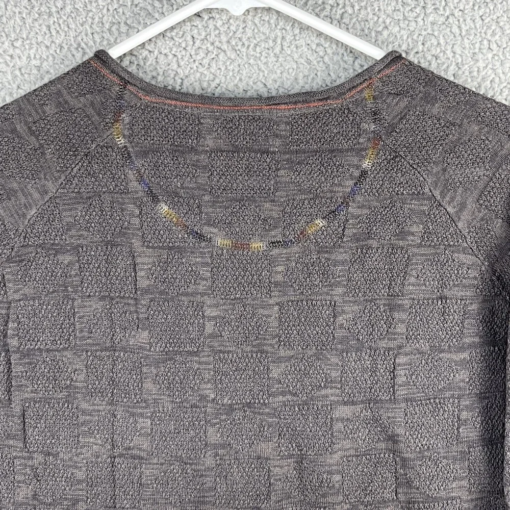 Carbon 2 Cobalt Sweater Mens L Pullover V Neck Thermal‎ Check Textured Knit Grey